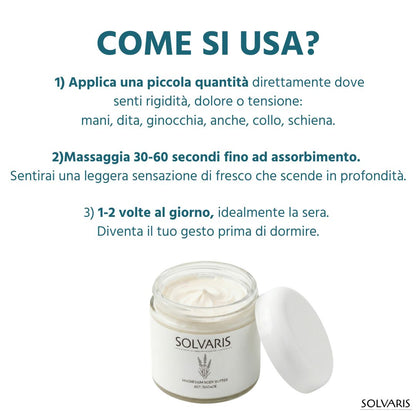 Solvaris |  Formula transdermica con MSM e Magnesio per una libertà di movimento duratura.